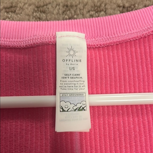 Pink Cropped Ribbed Top - Picture 3 of 3